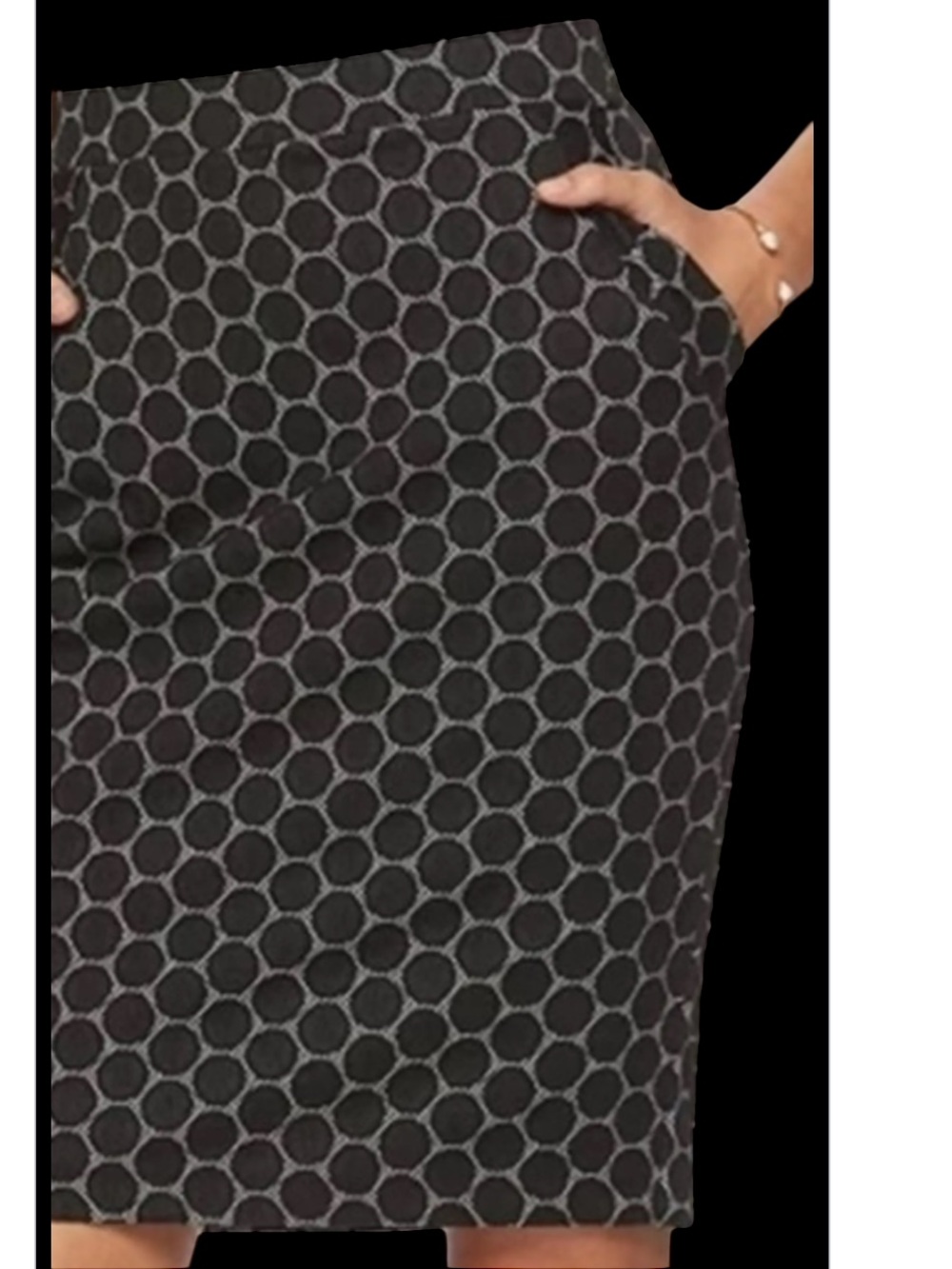 Elegant Black patterned Pencil Skirt